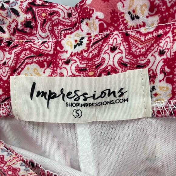 Impressions Boho Print Pink Flouncy Elastic High Waisted Skort Women Small NEW - Picture 5 of 8
